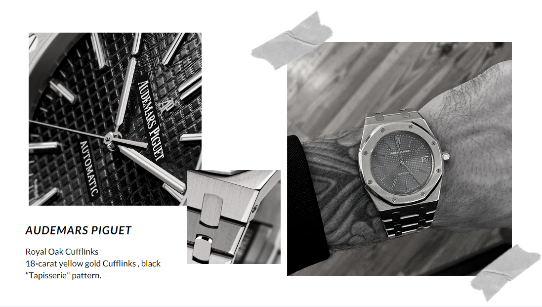 นาฬิกาข้อมือสีทองสุดหรู จากแบรนด์ Audemars Piguet รุ่น Royal Oak Cufflinks