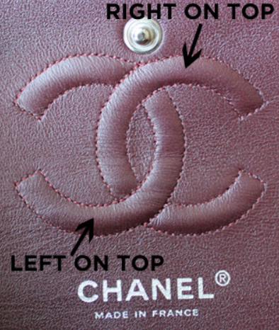 C ไขว้ด้านในกระเป๋าของ Chanel Flap bag
