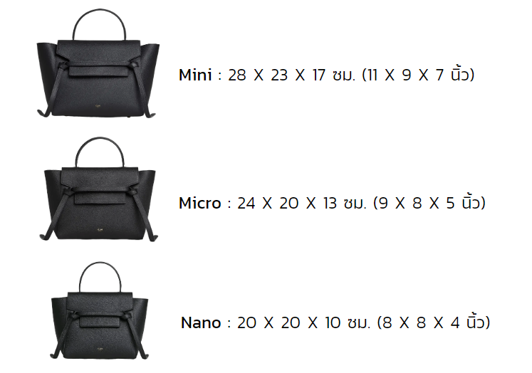 Celine Belt Bag : sizes