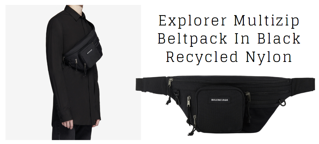 Explorer Multizip Beltpack In Black Recycled Nylon