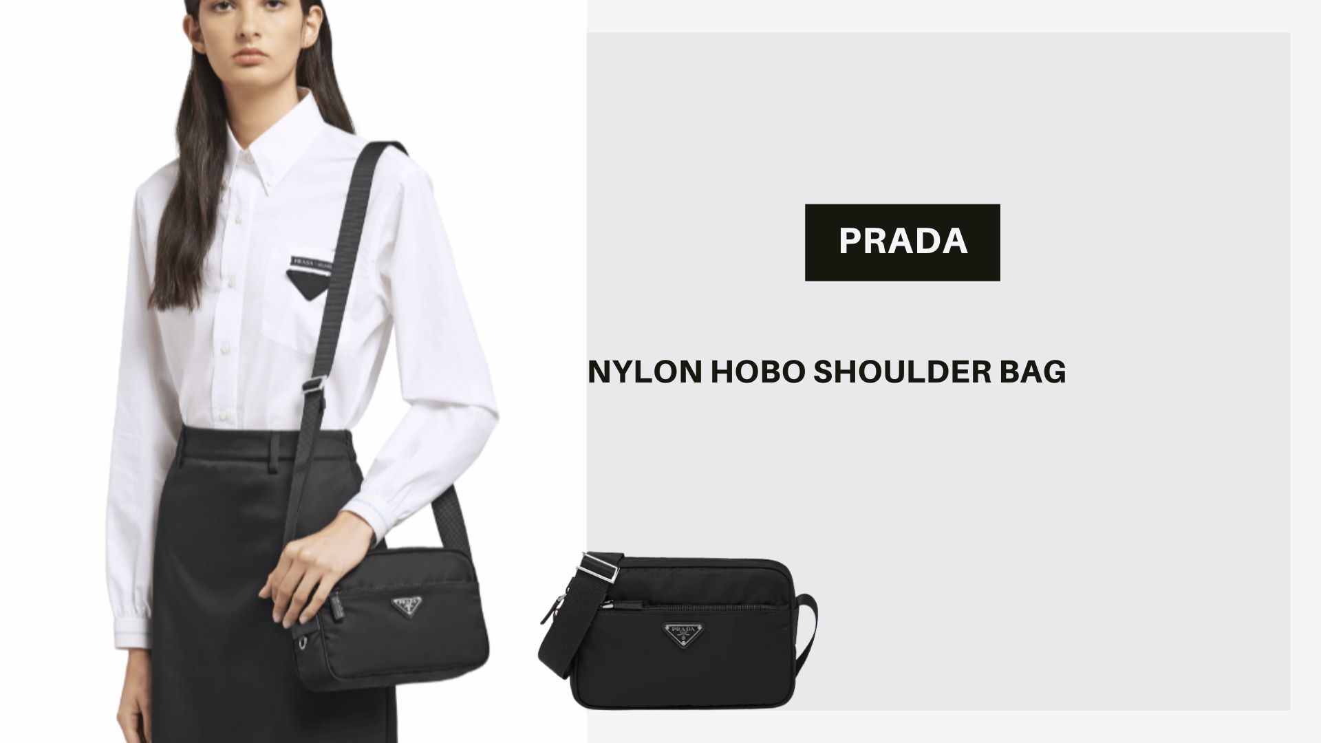 Nylon hobo shoulder bag