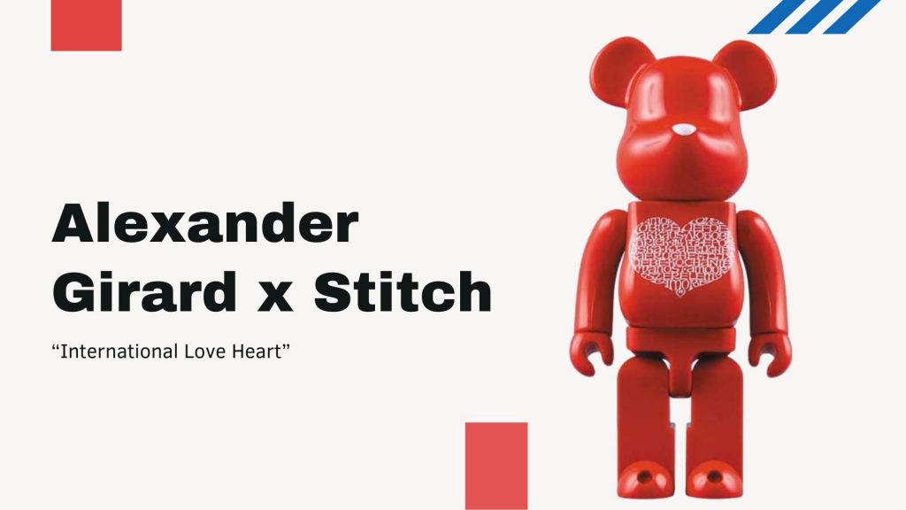 Alexander Girard x Stitch “International Love Heart” Bearbrick