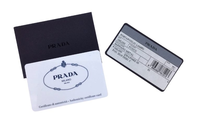 กระเป๋า Prada ของแท้ - Authenticity certificate card เช็คกระเป๋า Prada ของแท้