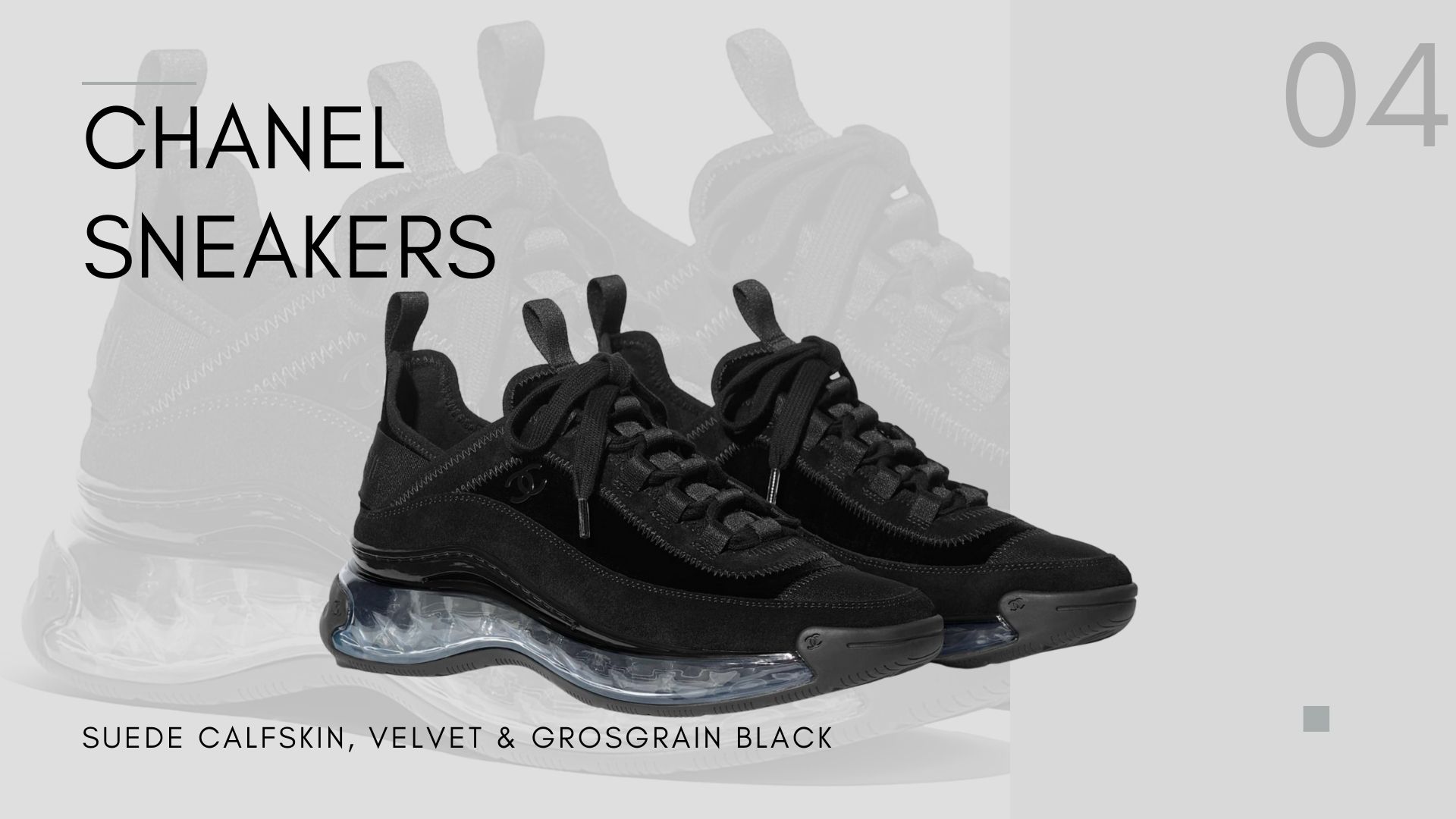 Sneakers Suede Calfskin, Velvet & Grosgrain Black