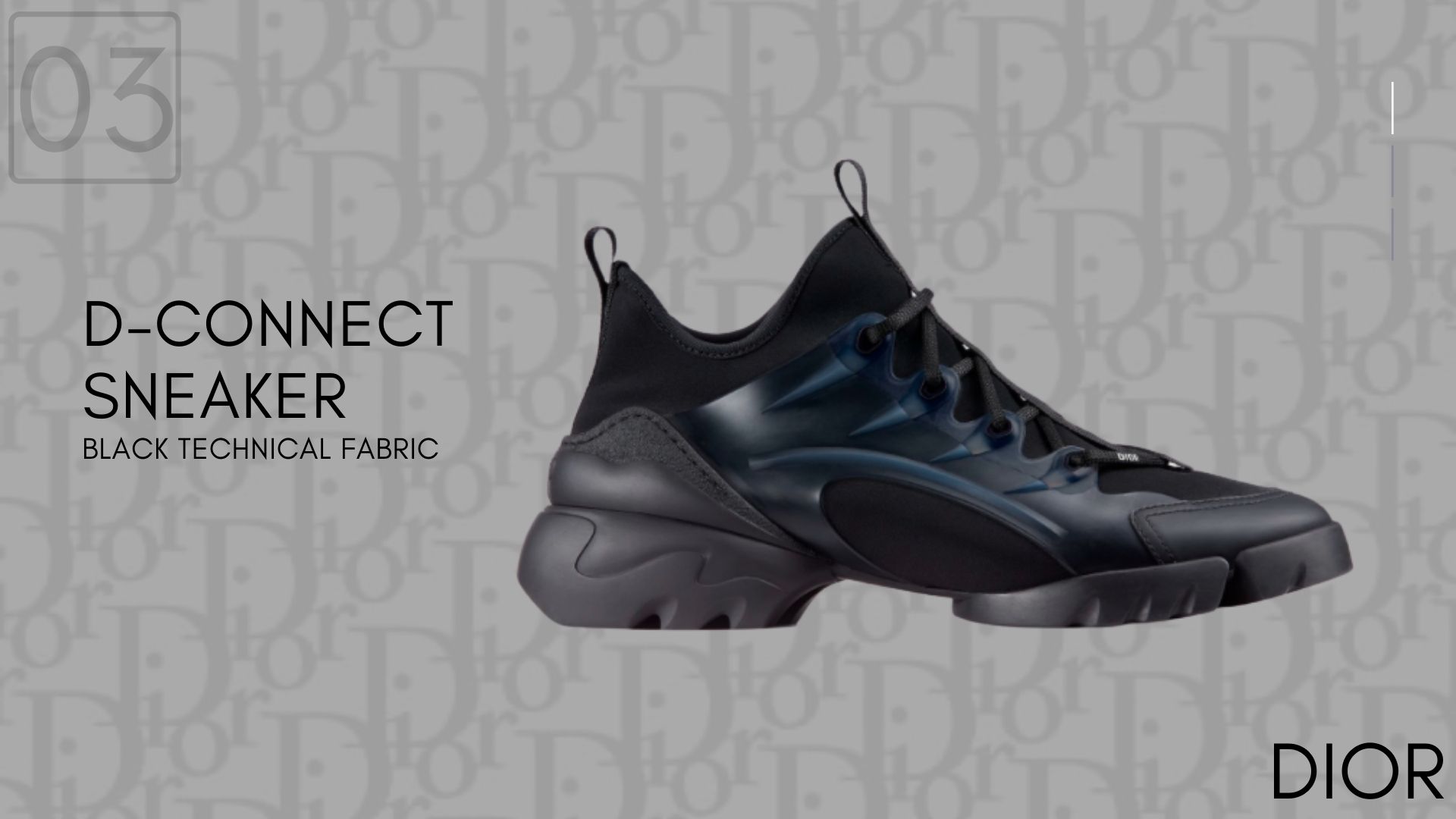 D-CONNECT Black Technical Fabric-Dior Sneakers-รองเท้าดิออร์