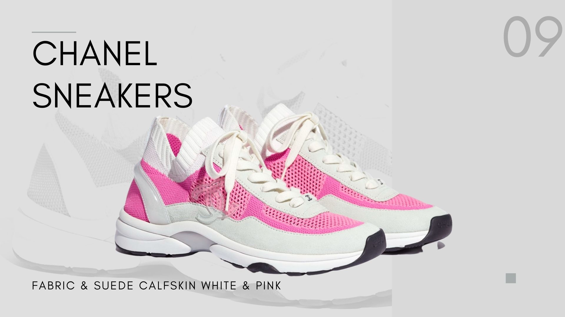 Sneakers Fabric & Suede Calfskin White & Pink