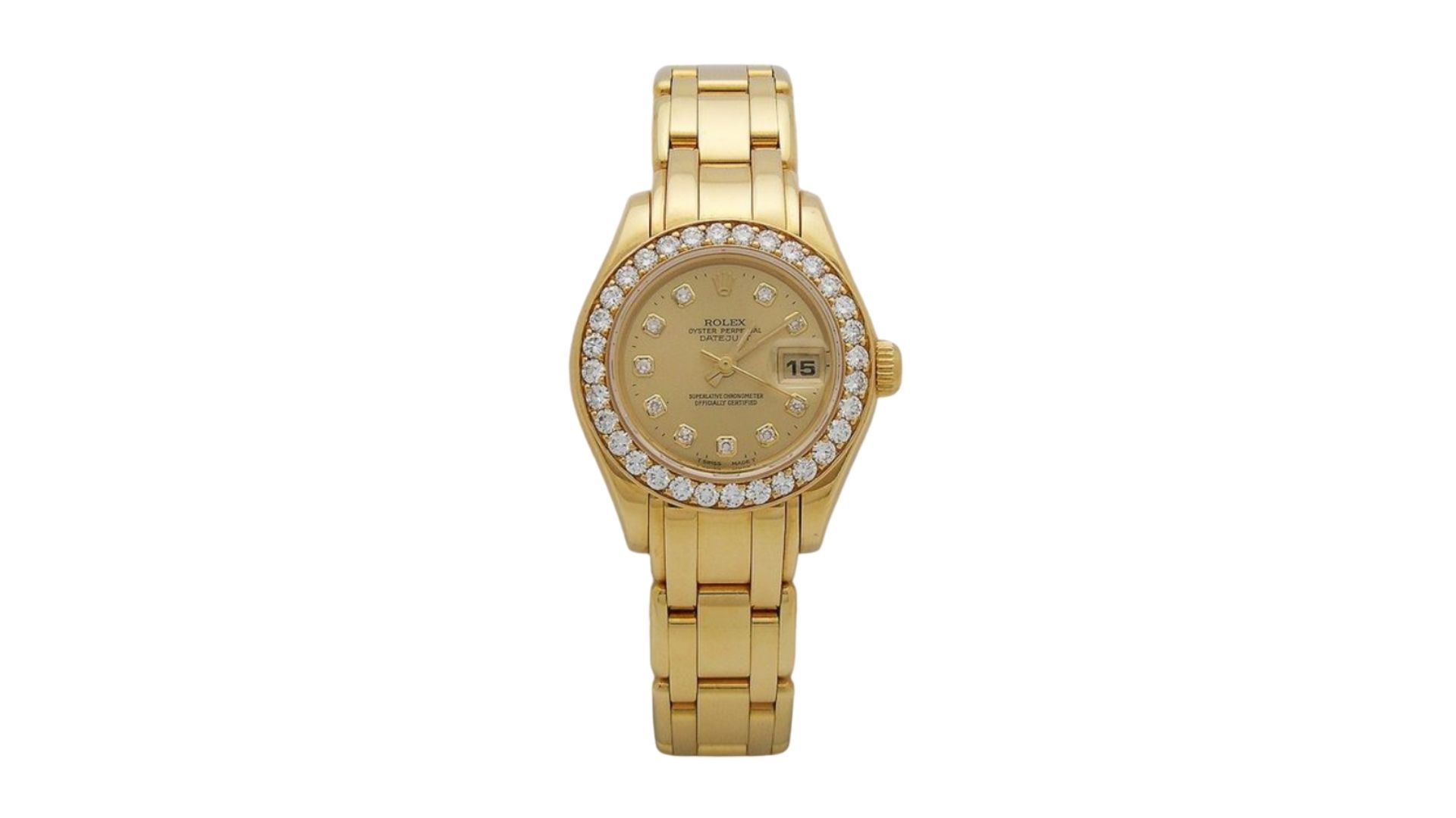 นาฬิกา rolex ที่แพงที่สุด - Rolex Oyster Perpetual Lady Datejust Pearlmaster Yellow Gold Watch