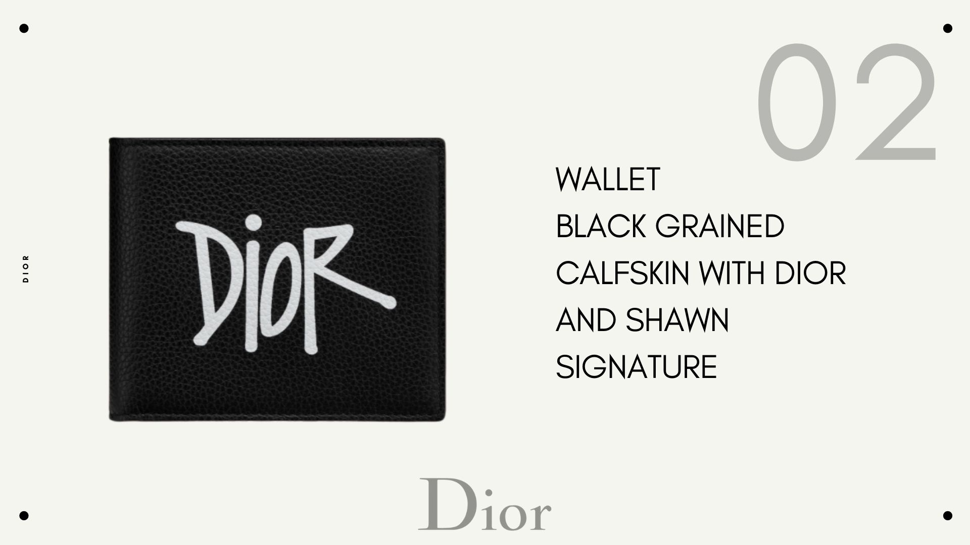 WALLET Black Grained Calfskin with DIOR AND SHAWN Signature