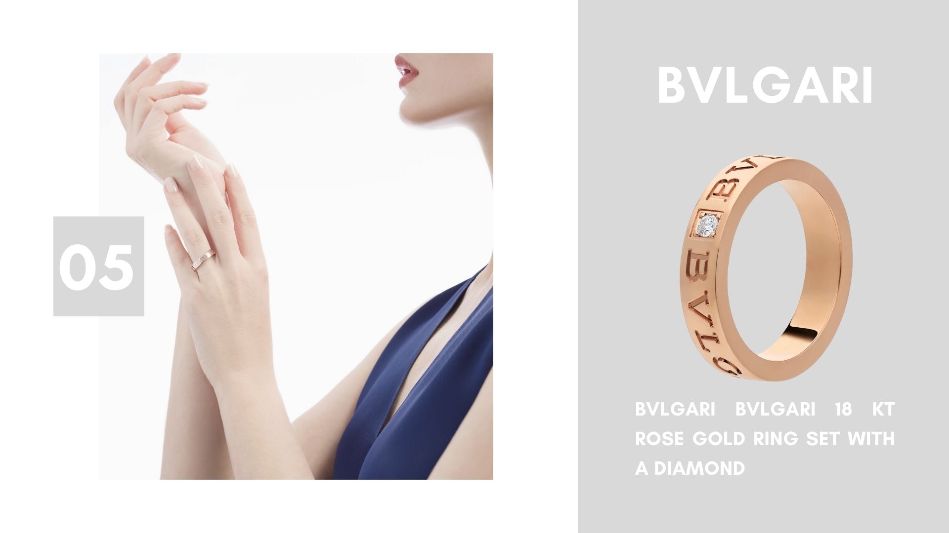 BVLGARI 18 kt rose gold ring set with a diamond รวมแหวน Bvlgari น่าจับตามอง 2020 