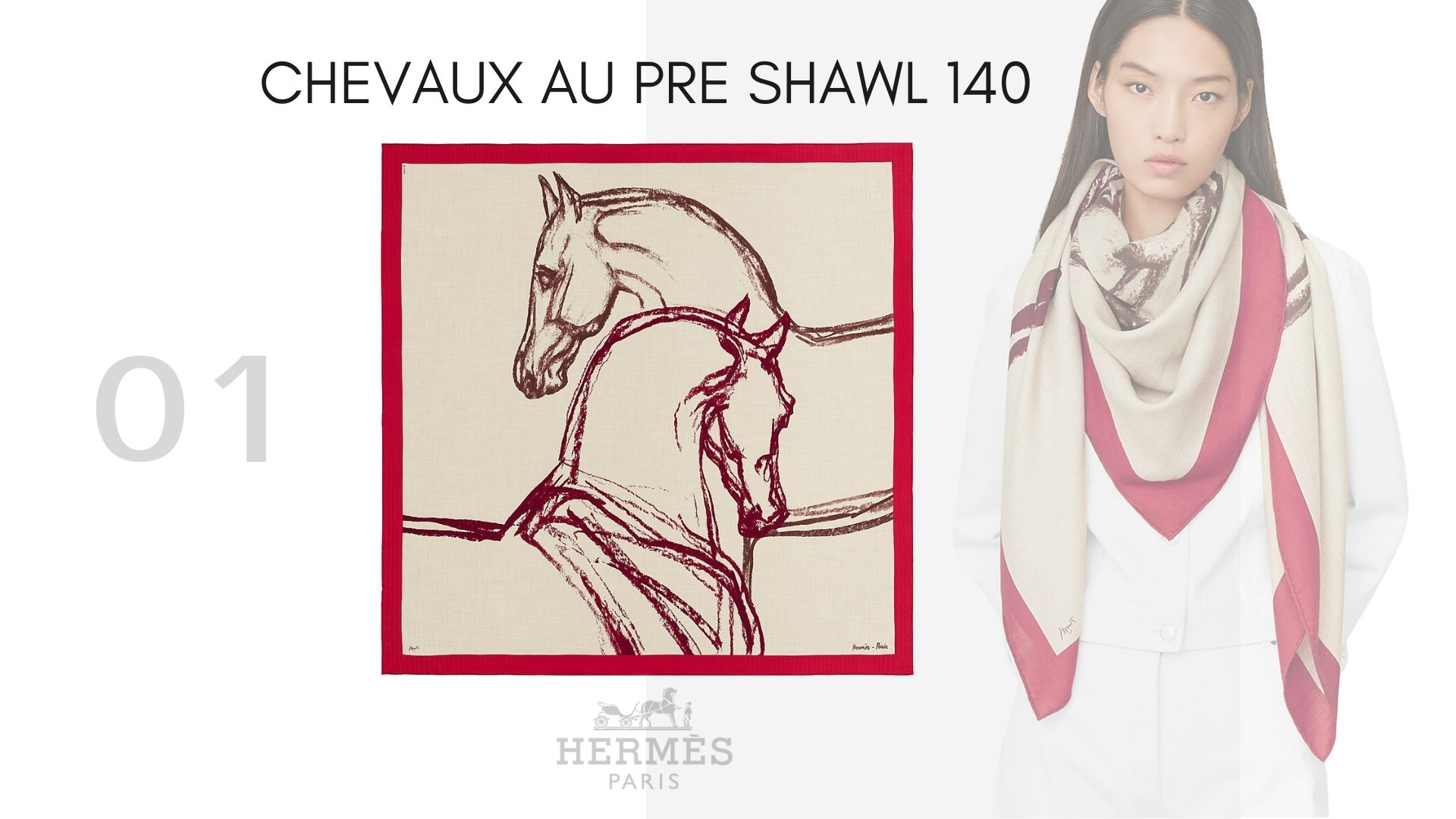 Chevaux Au Pre shawl 140