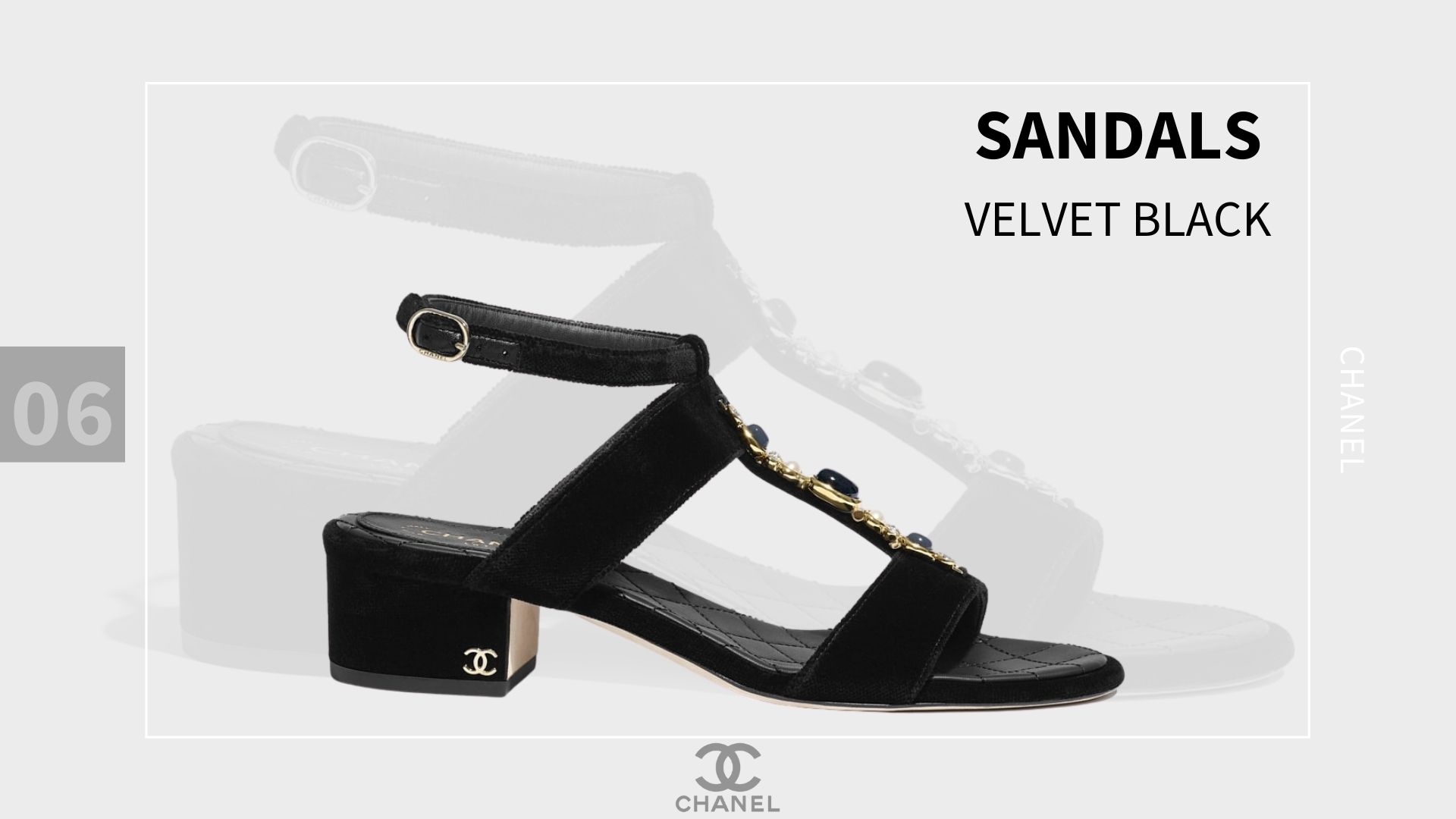sandals Velvet Black 6 รองเท้าส้นสูง Chanel ที่ต้องมีไว้ติดตู้