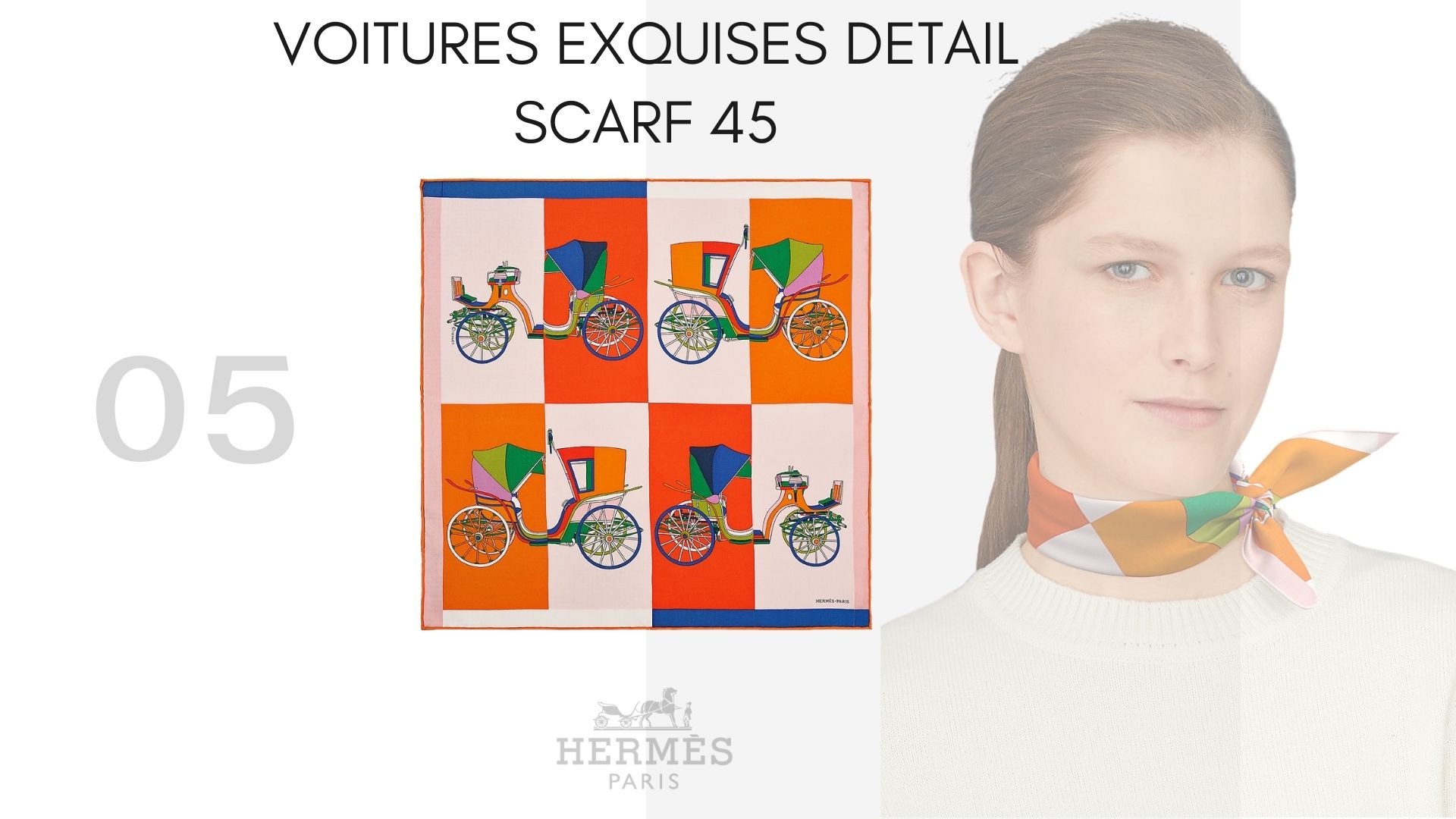 Voitures Exquises Detail scarf 45