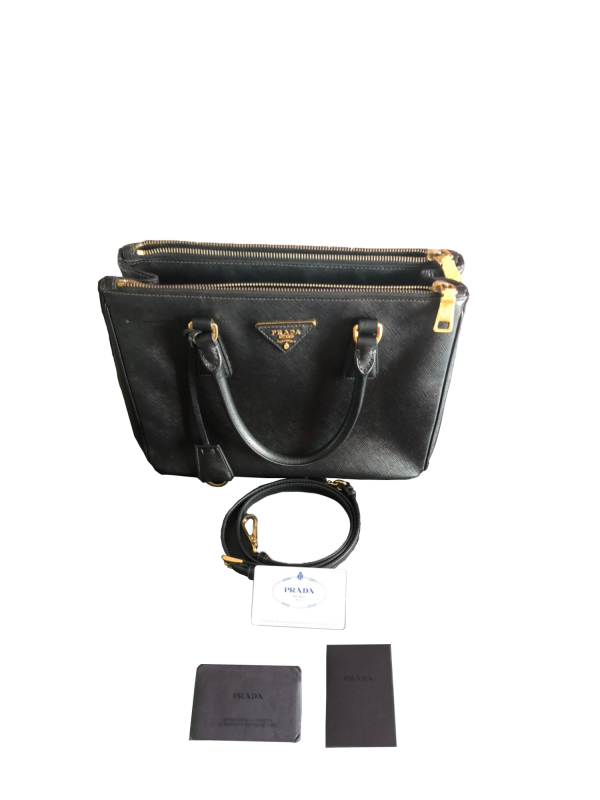 Prada Galleria Tote Bag Saffiano Lux Black