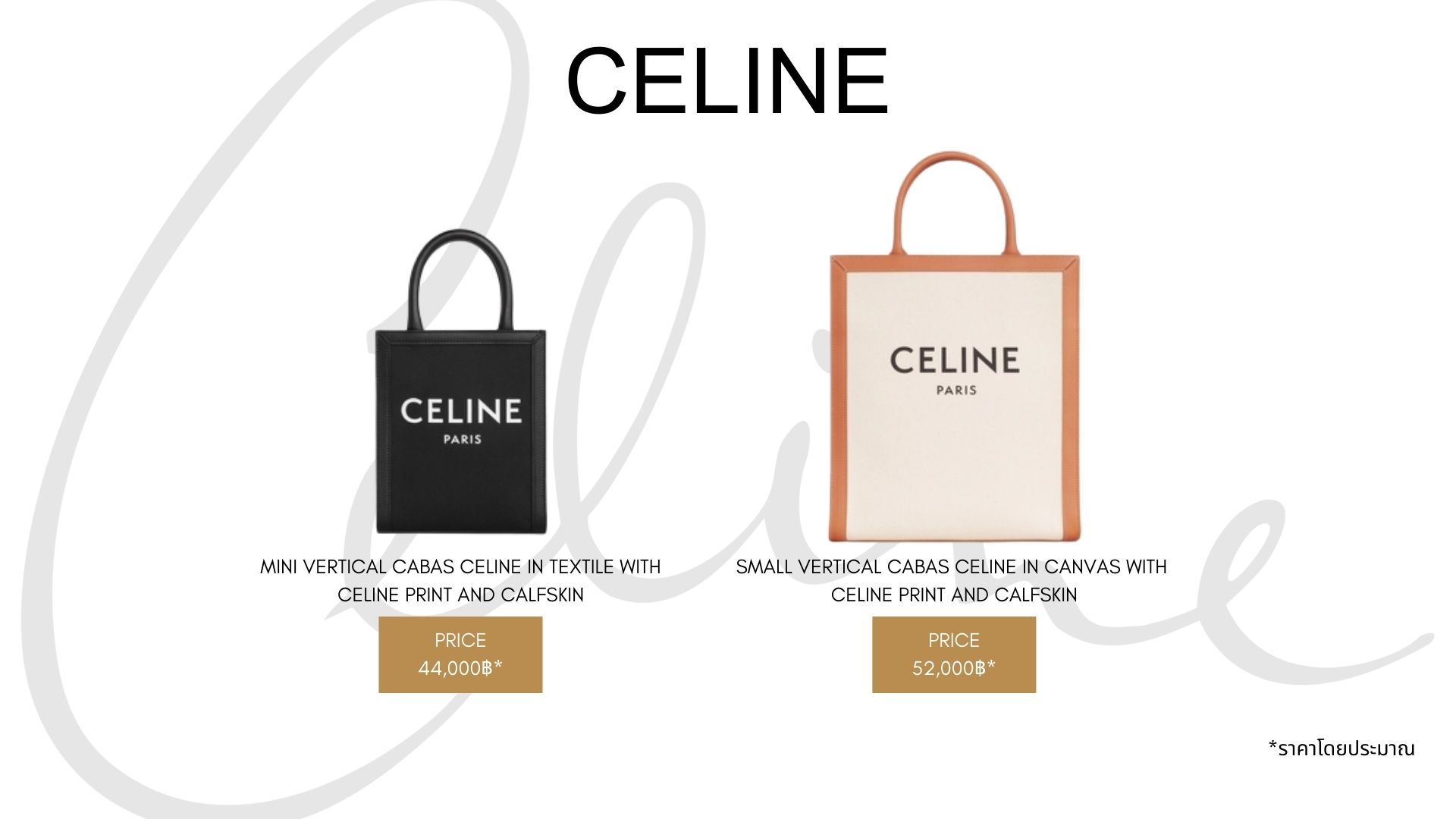 VERTICAL CABAS CELINE IN CANVAS WITH CELINE PRINT AND CALFSKIN - ราคา Celine-ราคา Celine Bag-ราคา celine bag-celine bag ราคา