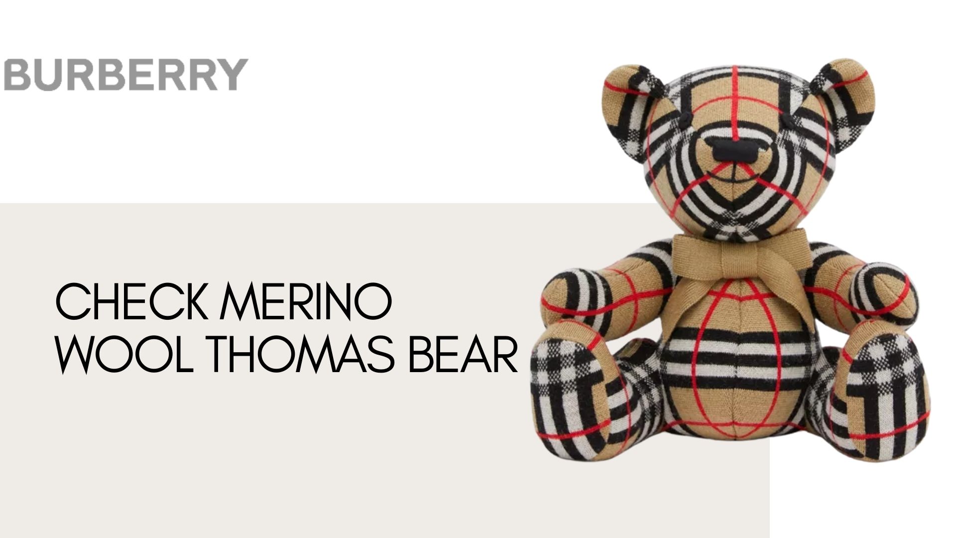 Check Merino Wool Thomas Bear