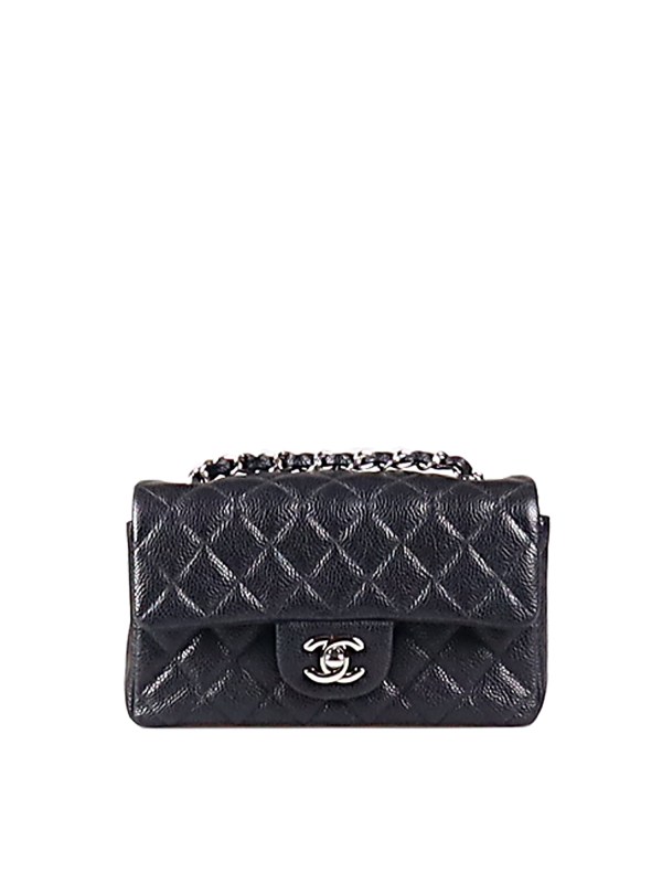 Chanel Classic Mini 8″ Black Caviar SHW Holo20