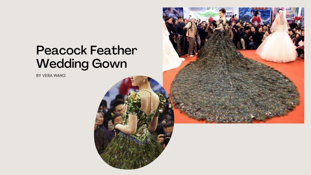 Peacock Feather Wedding Gown by Vera Wang