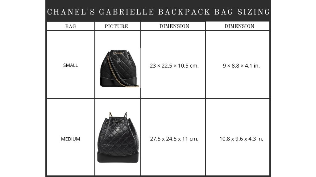 Chanel's Gabrielle Backpack-chanel size guide clothing-chanel size-ขนาดกระเป๋า chanel-chanel classic