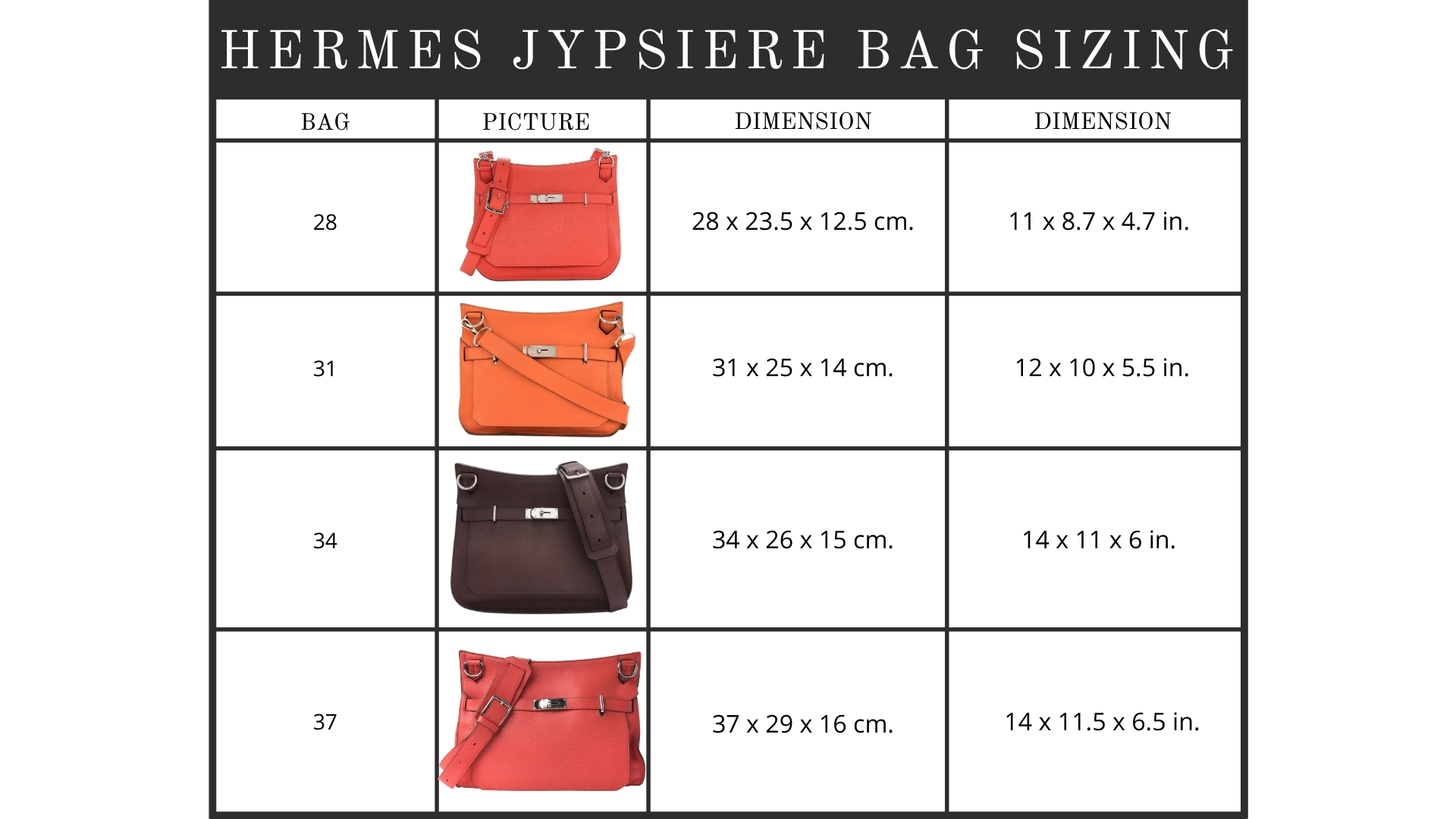 Conversion Sizing Hermes Oran Size Chart