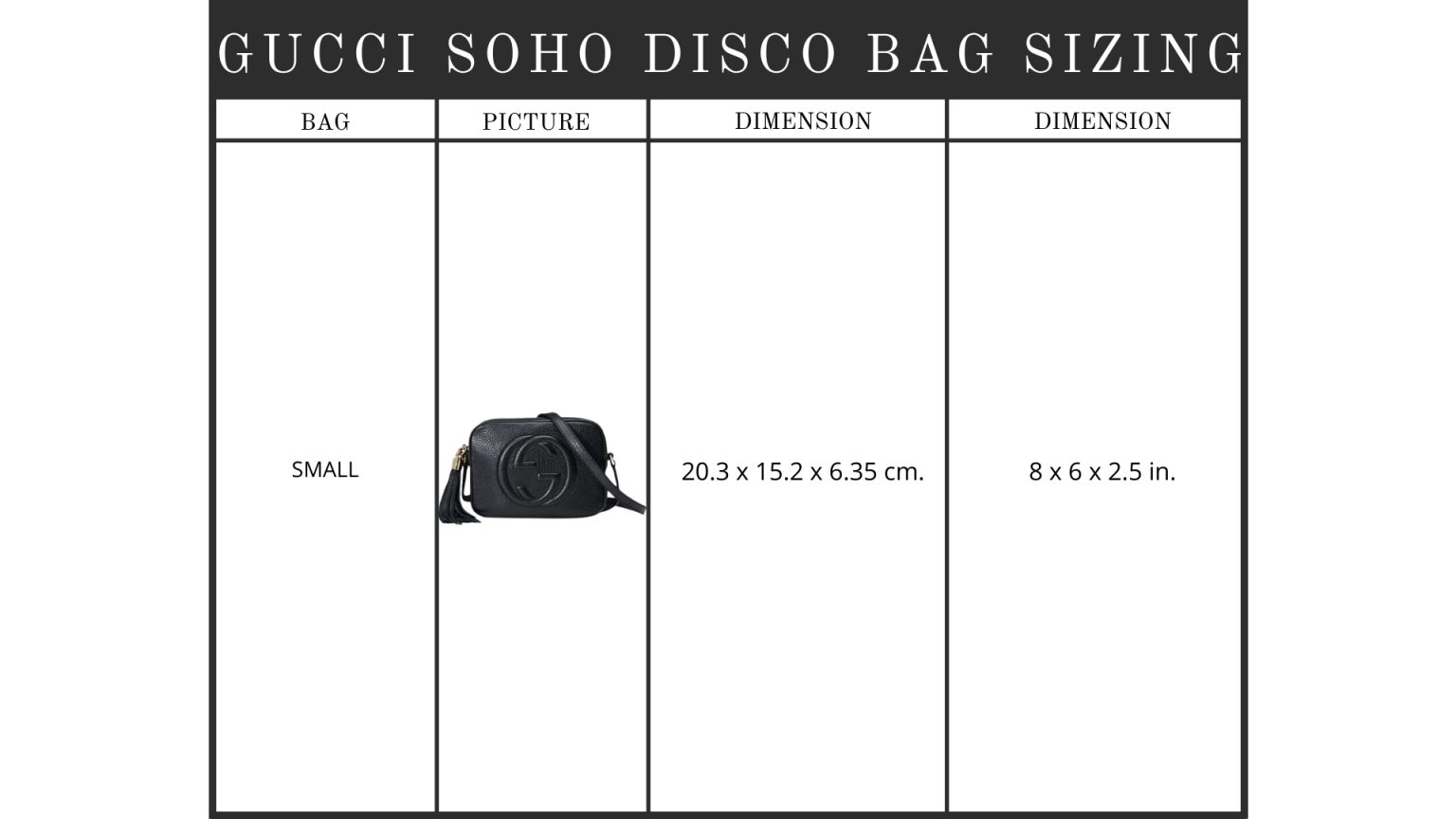 Gucci Size Guide แนะนำขนาดกระเป๋ายอดนิยมจาก Gucci 4018