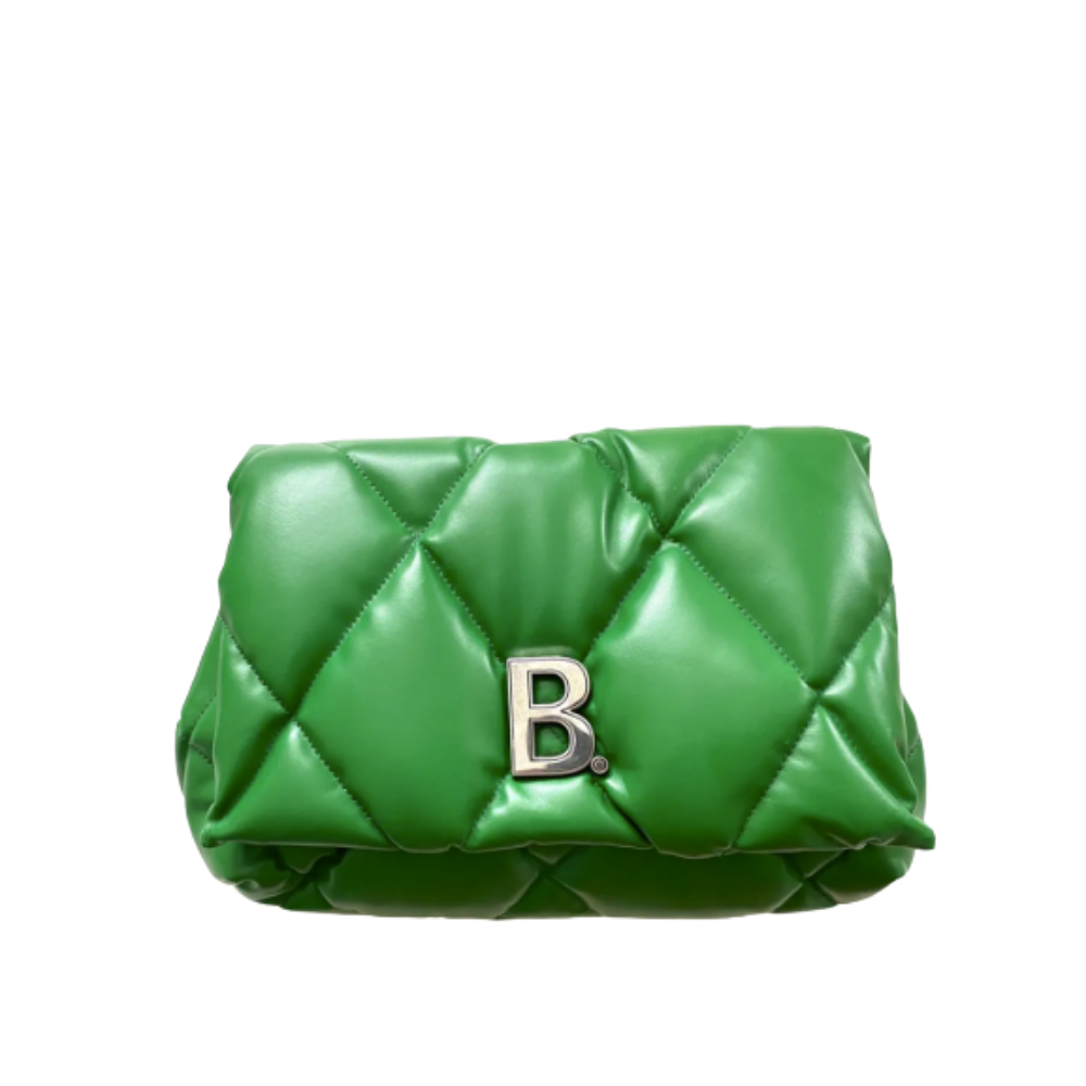 Balenciaga Touch Puffy Medium Clutch Bag in Green