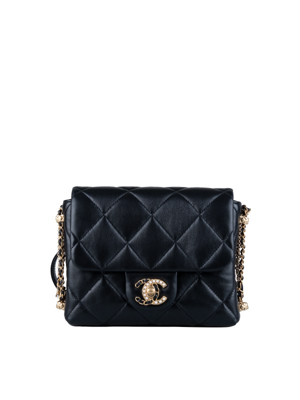 Chanel-Mini-Flap-Bag-Gold-Tone-Metal-in-Black-Microchip