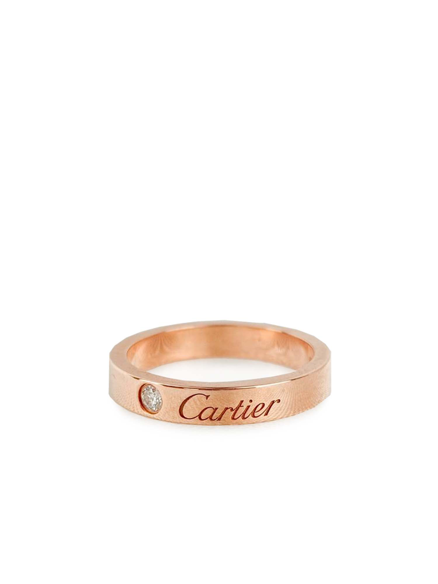 Cartier C De Wedding Band in Rose Gold Diamond Size 47