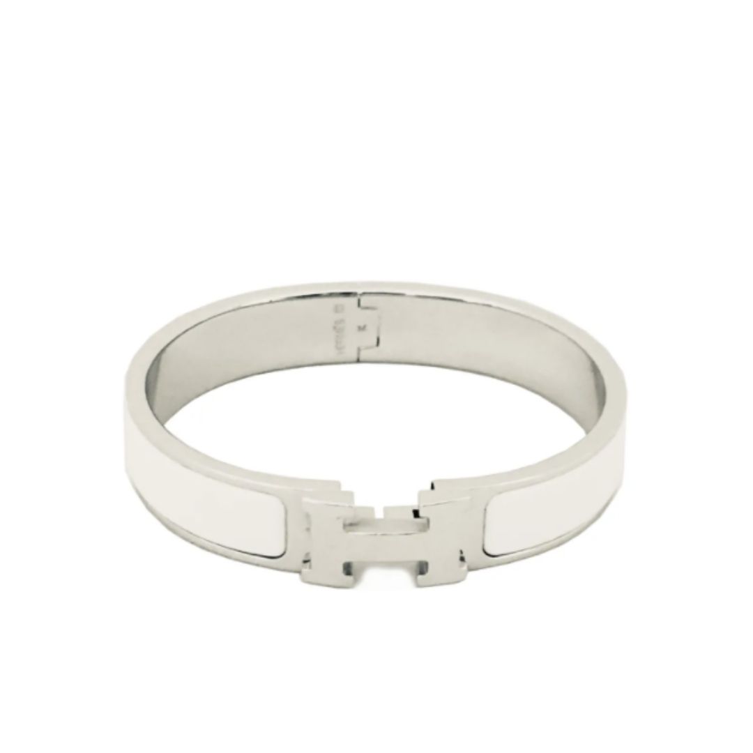 Hermes Clic H Bracelet PM in White