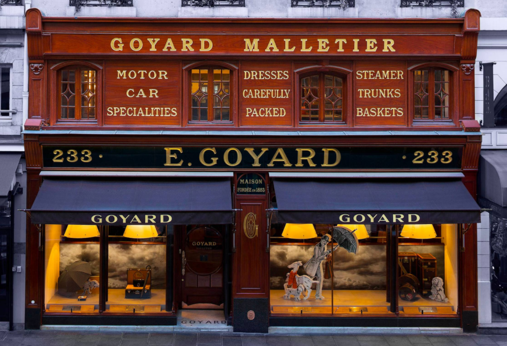 Goyard’s flagship at 233 Rue Saint-Honoré แบรนด์ Goyard ผ้าใบ Goyardine