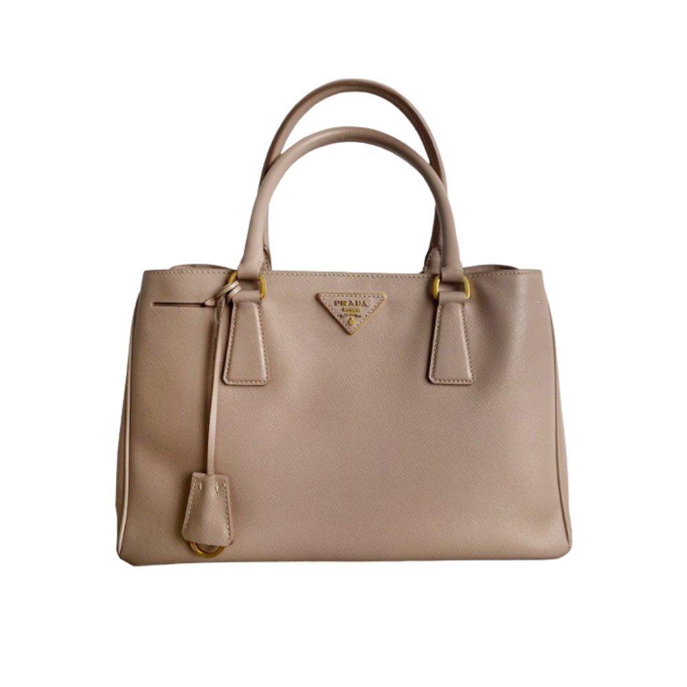 Prada Galleria Saffiano Leather Medium Bag in Cameo Size 30