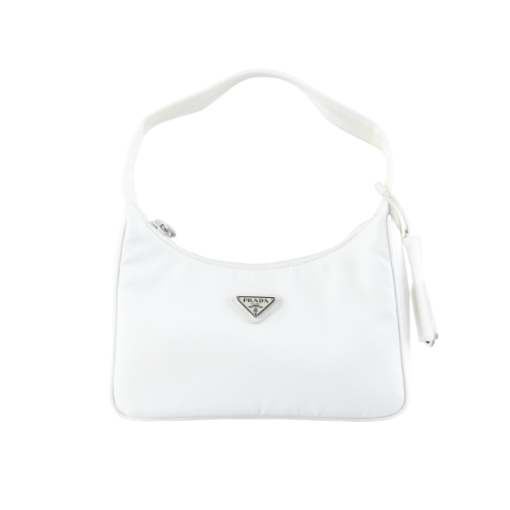 Prada Re-Edition 2000 Mini Hobo Bag in White