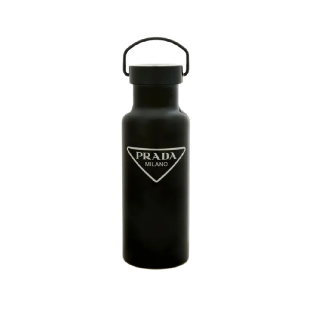 Prada Stainless Steel Water Bottle (500 ml) in Black
