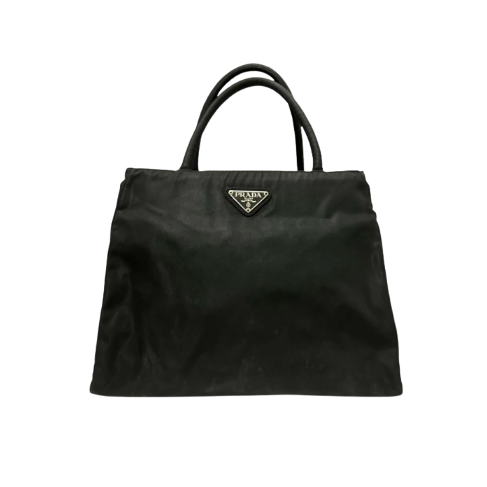 Prada Vintage Nylon Black Tote Bag