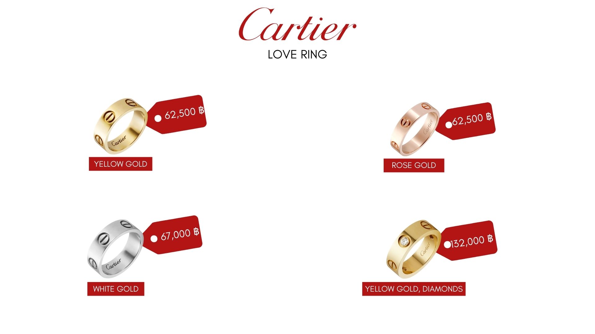  แหวน Cartier สีทอง