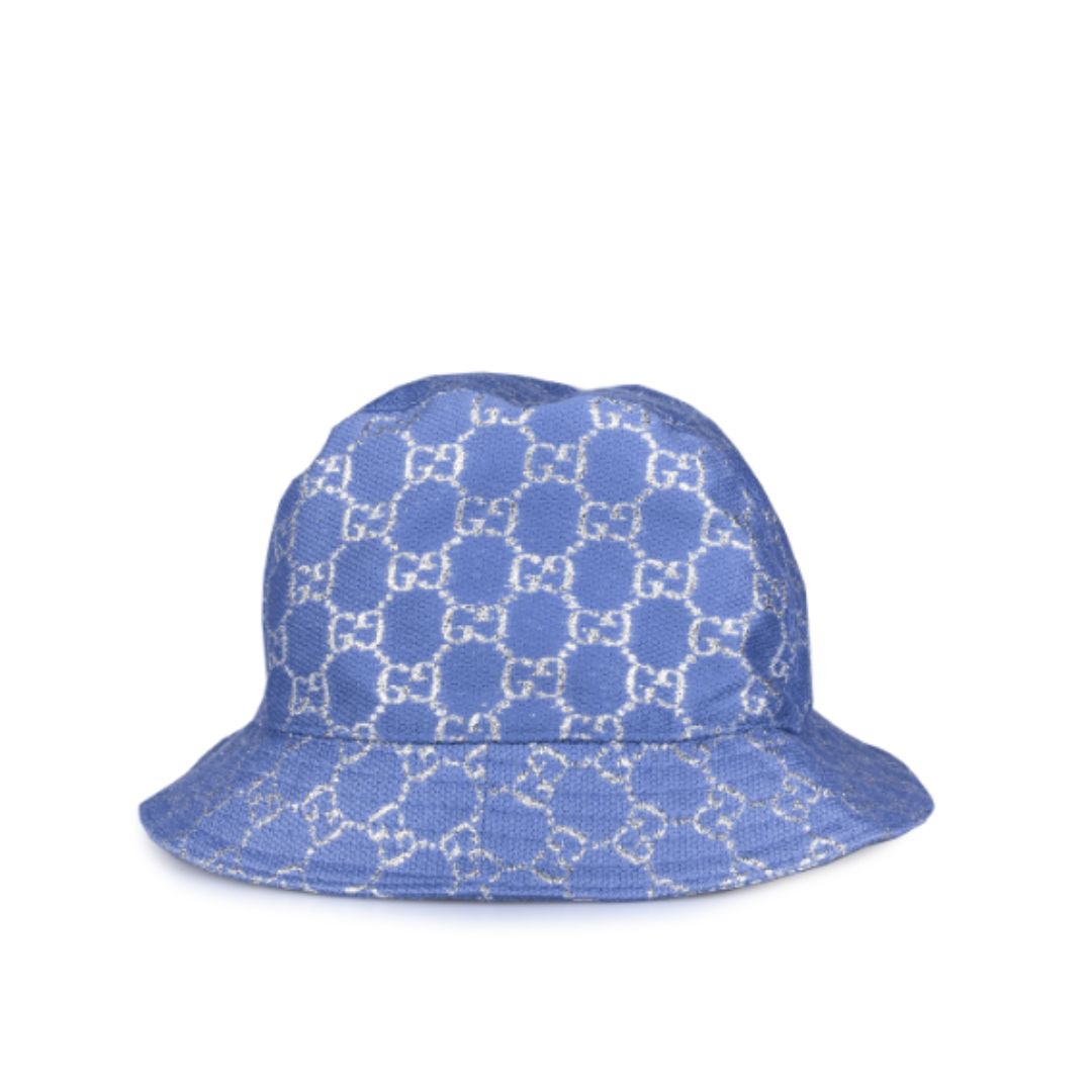 Gucci GG Lame Blue Bucket Hat Size M