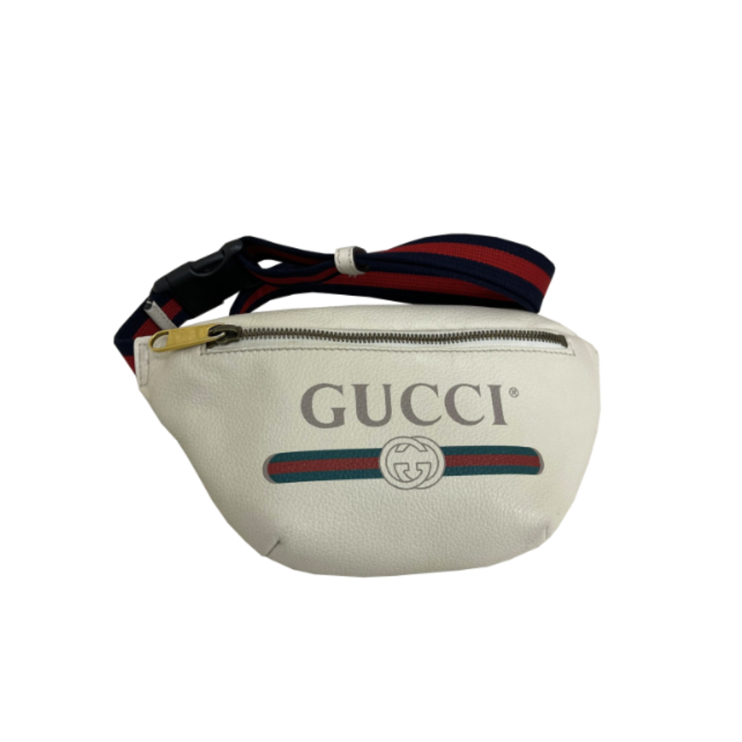 Gucci GG Print Small Belt Bag in White Size 95