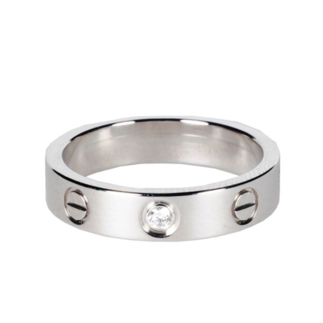 Cartier Love Ring 1 Diamond in White Gold Size 49