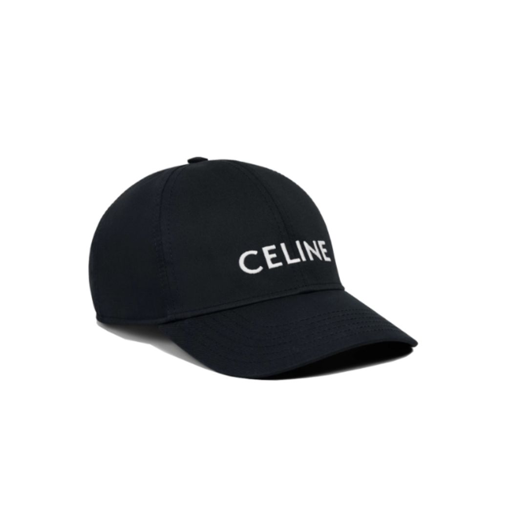 Celine Baseball Cap Cotton in Black Size S