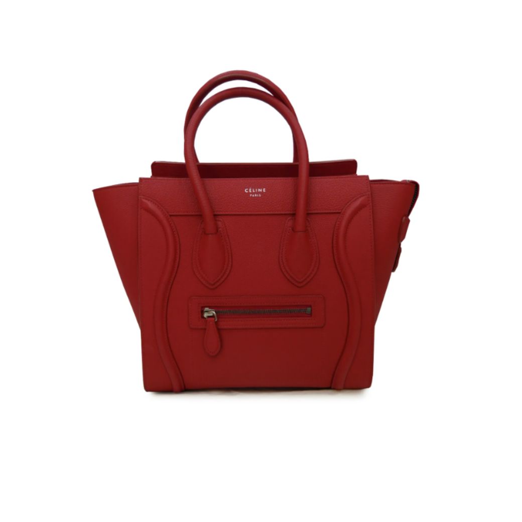 Celine Luggage Micro in Red