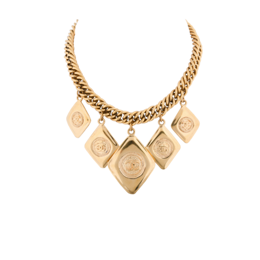 Chanel Vintage CC Diamond Shaped Necklace