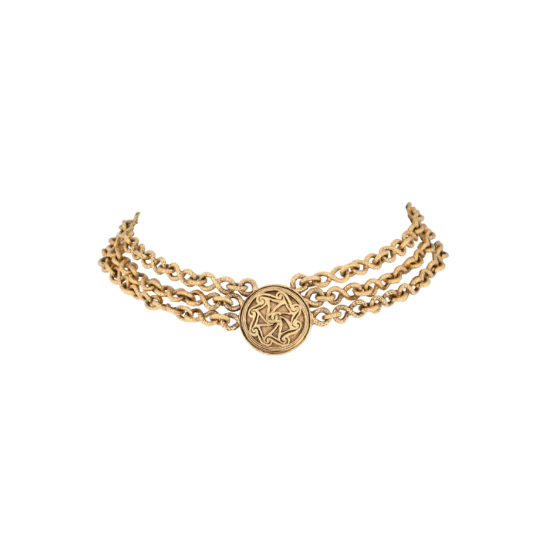 Chanel Vintage Choker Necklace With Triple Chain