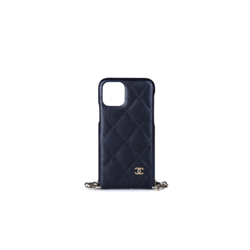 Chanel iPhone Case With Chain Caviar Leather