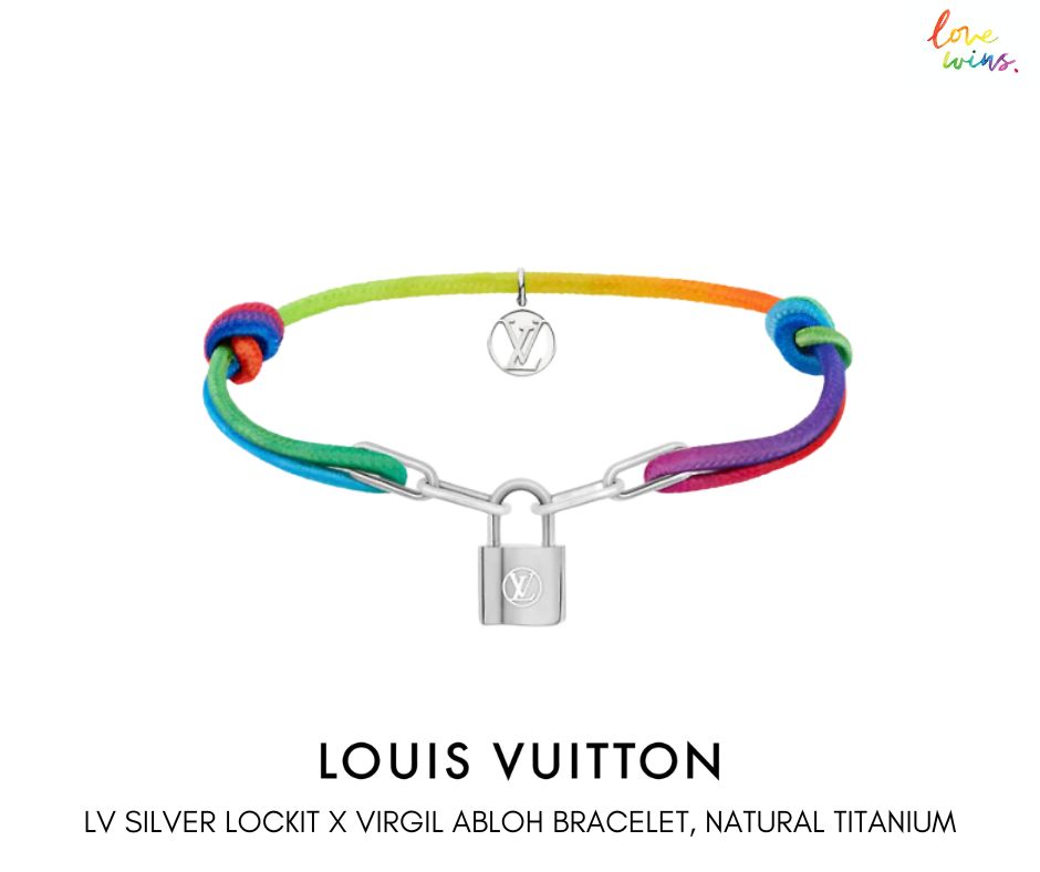 Lv Silver Lockit X Virgil Abloh Bracelet, Natural Titanium