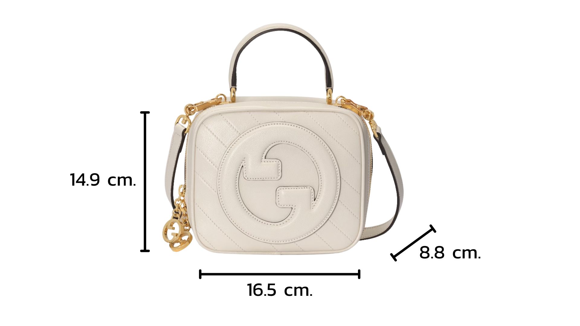 Anatomy of Gucci Blondie Top Handle Bag ขนาดของกระเป๋า