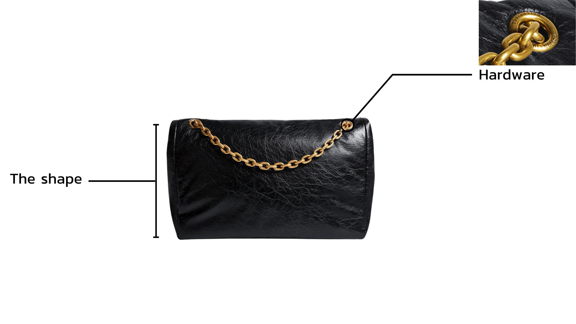 Women's Monaco Medium Chain Bag in Black (3)