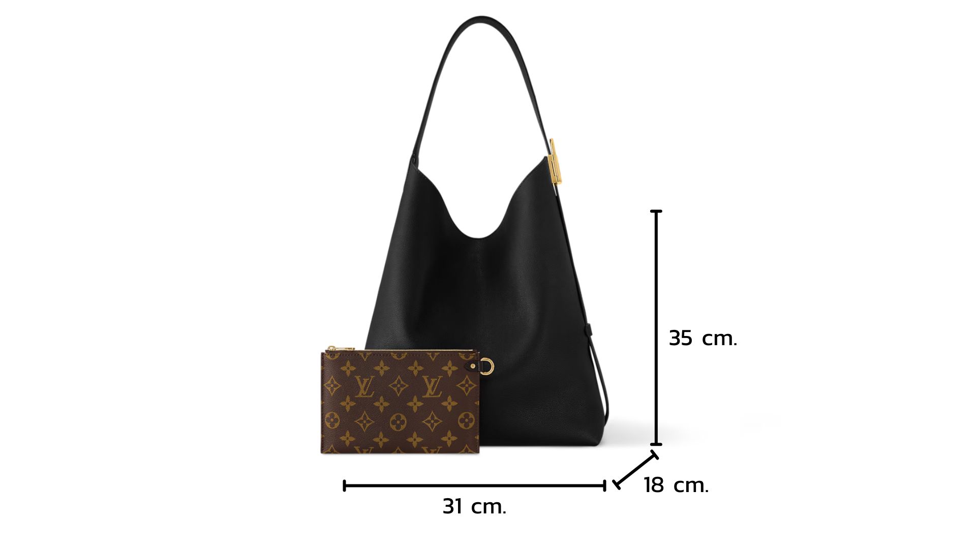 Anatomy of Louis Vuitton Low Key Hobo Bag ขนาด