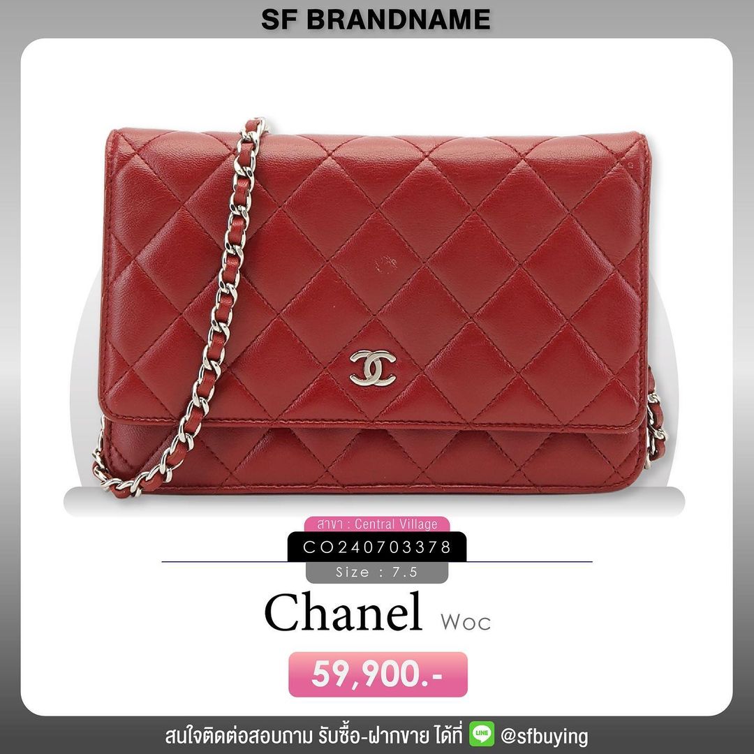 Chanel WOC in Red Size 7.5 นิ้ว