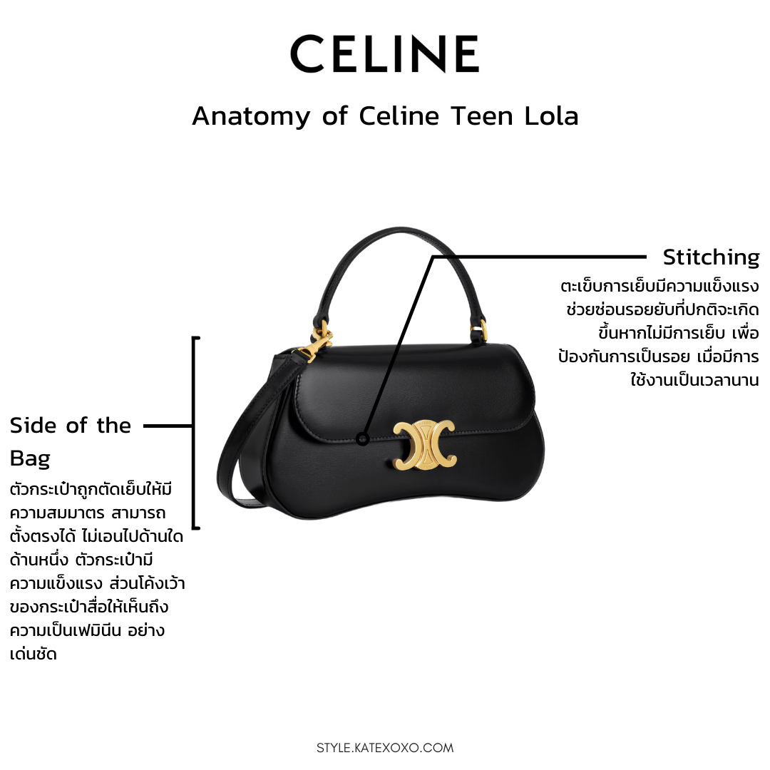 Anatomy of Celine Teen Lola ด้านข้างกระเป๋า