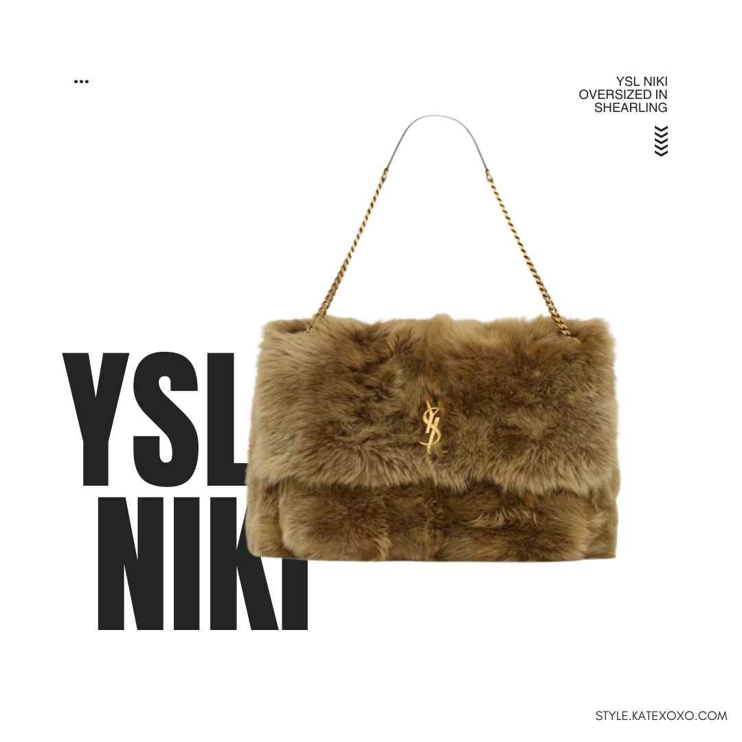 เปิดตัวลูกรักคนใหม่จาก YSL NIKI oversized in shearling Bag ด้านหน้า