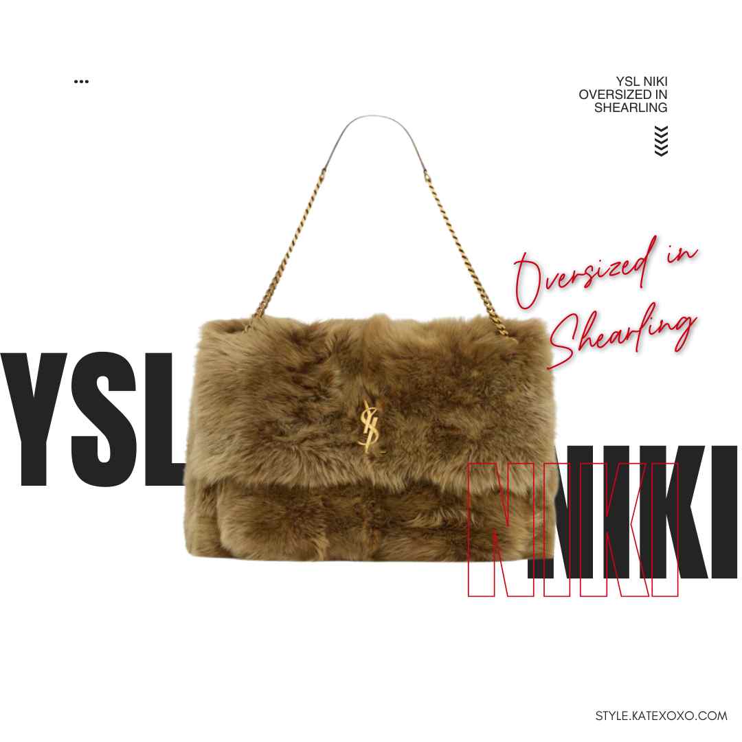 YSL NIKI oversized in shearling Bag